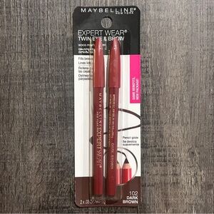 💞 New Maybelline Expert Wear Twin Eye & Brow Pencils in Dark Brown